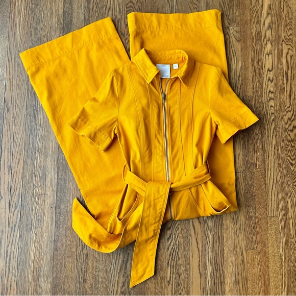 C/MEO Collective Denim Wide Leg Front Zip Belted Jumpsuit - Picture 5 of 8